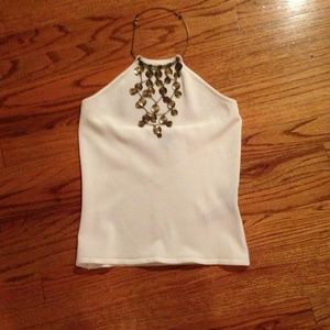 Gorgeous neckline Ralph Lauren top in ivory